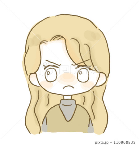 怒っている女性のイラスト 110968835
