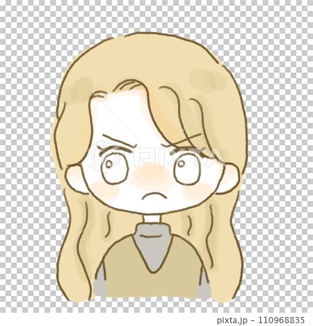 怒っている女性のイラスト 110968835