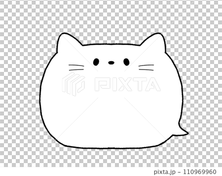 Black and white cat speech bubble 110969960