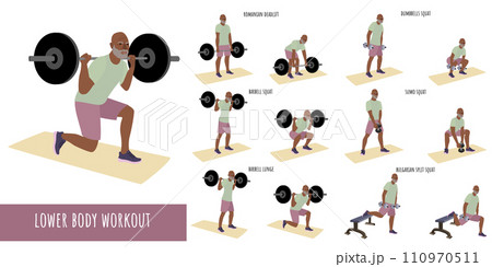 Senior man doing lower body workout 110970511