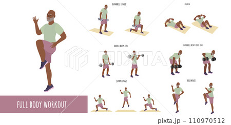 Senior man doing full body workout Senior man doing full body workout 110970512