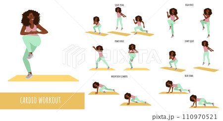 Healthy woman doing cardio workout 110970521