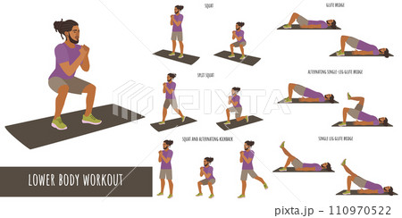 Healthy man doing lower body workout 110970522