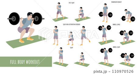 Healthy man doing full body workout 110970526