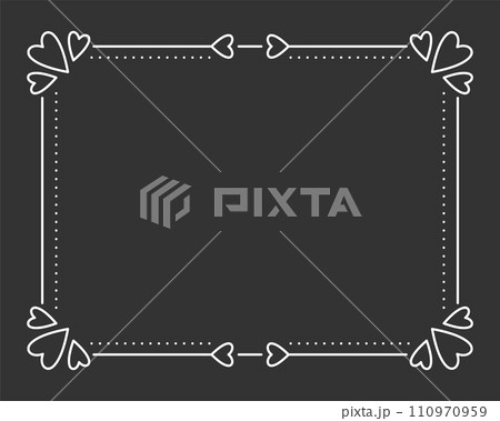 Vintage frame border divider text white line. Heart valentine separator uneditable stroke filigree rectangle greeting card restaurant menu wedding decor book cover pattern framework template isolated Vintage frame border divider text white line. Heart valentine separator uneditable stroke filigree rectangle greeting card restaurant menu wedding decor book cover pattern framework template isolated 110970959