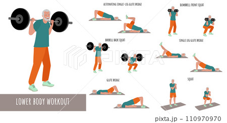 Senior man doing lower body workout 110970970