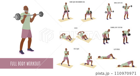 Senior man doing full body workout 110970971