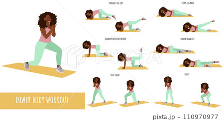 Healthy woman doing lower body workout 110970977