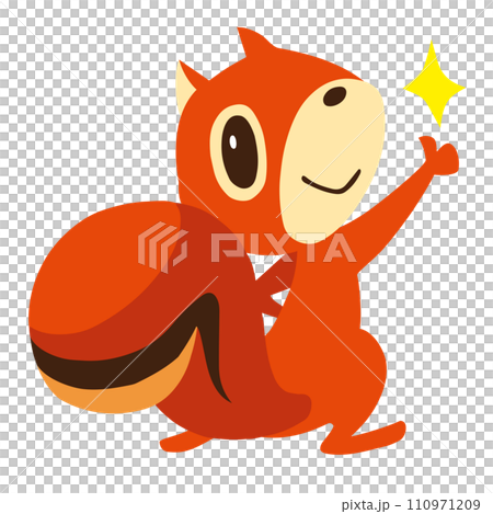 Hand-drawn cute squirrel character 5 (like! pose) Hand-drawn cute squirrel character 5 (like! pose) 110971209