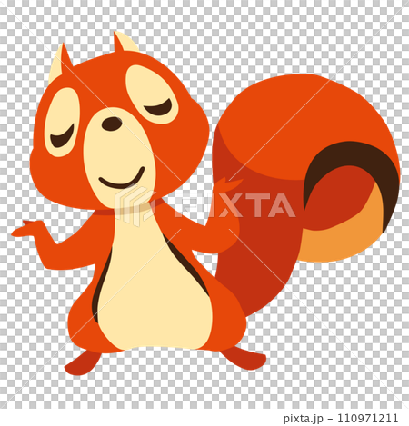 Hand-drawn cute squirrel character 7 (no problem pose) Hand-drawn cute squirrel character 7 (no problem pose) 110971211