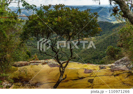 Breathtaking Aerial View of Janela de Ceu, Ibitipoca, Brazil Breathtaking Aerial View of Janela de Ceu, Ibitipoca, Brazil 110971266