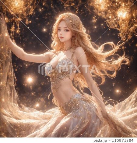 美しいドレスを着たハーフの女性_AI 110971284