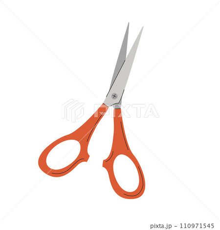 Scissors. A professional tool for hairdressing, grooming salon, needlework. A flat vector illustration isolated on a white background. 110971545