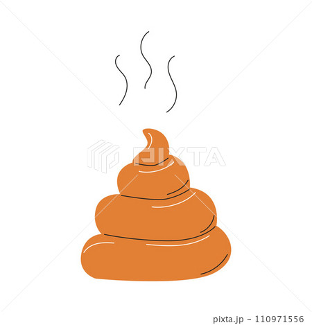 Poop. Waste products of domestic animals. A flat vector illustration isolated on a white background. 110971556