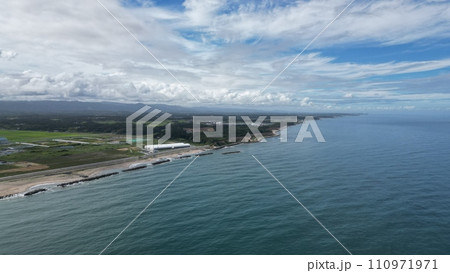 復興の躍動 - 浪江町の海岸線を空撮 復興の躍動 - 浪江町の海岸線を空撮 110971971