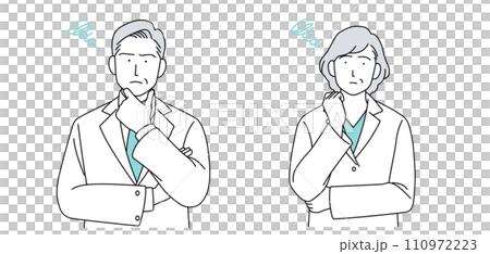 Senior doctor character illustration simple 110972223