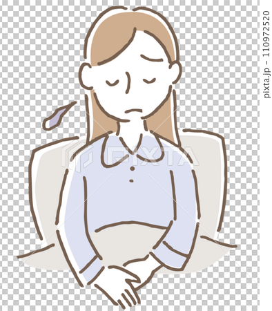 ベッドで落ち込む女性 ベッドで落ち込む女性 110972520