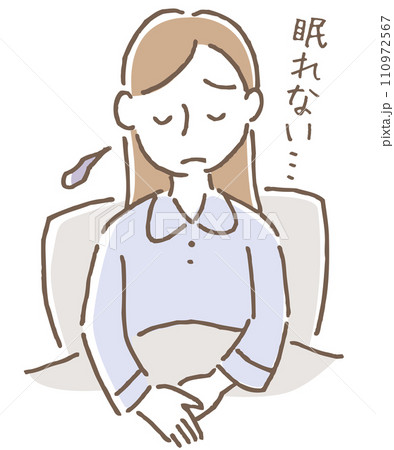 ベッドで落ち込む女性 ベッドで落ち込む女性 110972567