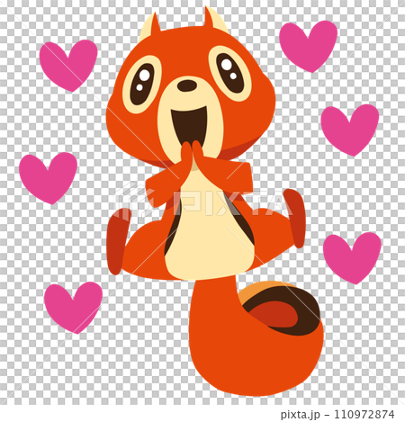 手描きのかわいいリスキャラクター8 (感激ハートポーズ) 手描きのかわいいリスキャラクター8 (感激ハートポーズ) 110972874