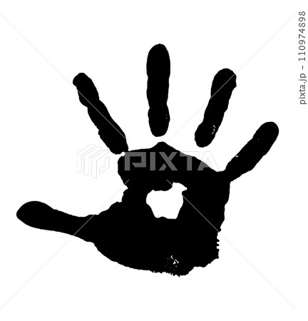 子供手形 手跡 黒 子供手形 手跡 黒 110974898