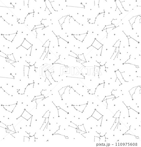 12星座の背景素材 1色 黒 12星座の背景素材 1色 黒 110975608