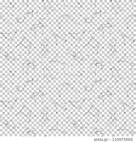 12星座の背景素材 1色 黒 12星座の背景素材 1色 黒 110975608