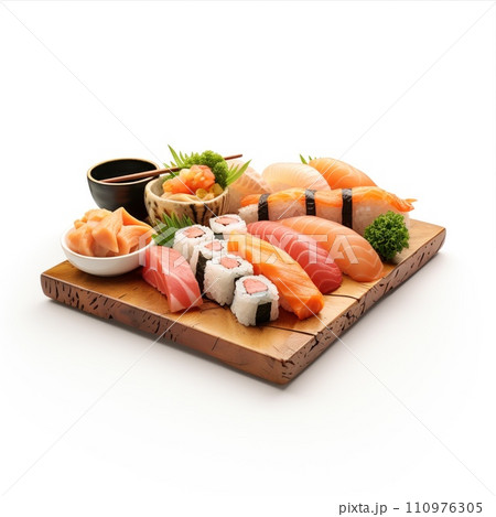 Food Japanese cuisine. Sashimi, sushi and soy sauce Food Japanese cuisine. Sashimi, sushi and soy sauce 110976305