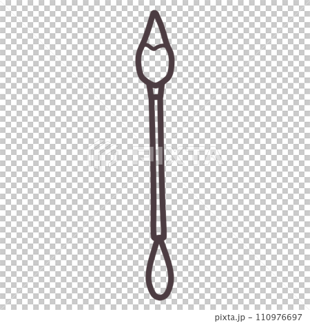 Simple deformed hand-drawn line drawing of a paintbrush 110976697