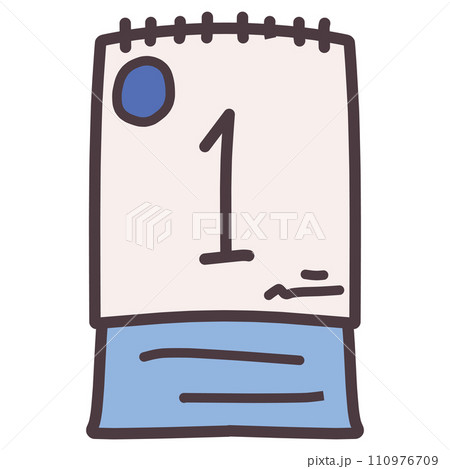 シンプルにデフォルメした手描きのカレンダーのイラスト シンプルにデフォルメした手描きのカレンダーのイラスト 110976709