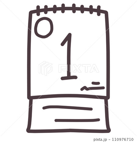 シンプルにデフォルメした手描きのカレンダーのイラスト 110976710