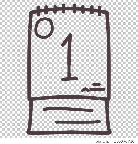 Illustration of a simple deformed hand-drawn calendar 110976710