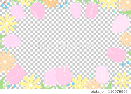 Spring frame of pink tulips Spring frame of pink tulips 110976993