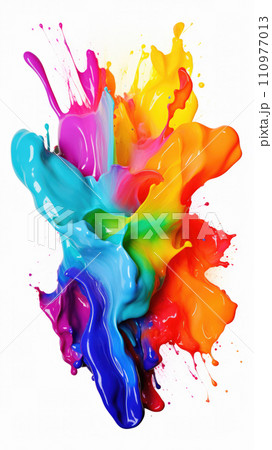 AI-generated content. Trendy colorful multicolor splash. Abstract 3d style, inspired by acrylic fluid art and waves energy. Luxury abstraction screen and wallpaper. Composition for yours cover AI-generated content. Trendy colorful multicolor splash. Abstract 3d style, inspired by acrylic fluid art and waves energy. Luxury abstraction screen and wallpaper. Composition for yours cover 110977013