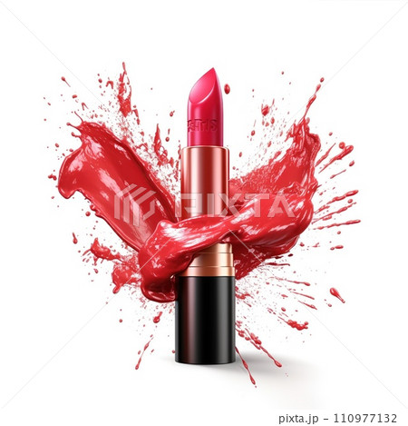 Lipsticks and lipstick smear isolated on white background Lipsticks and lipstick smear isolated on white background 110977132