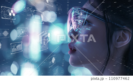 デジタルの世界で成功したビジネスリーダー、DX サイバーセキュリティ、インターネット安全。AI画像 デジタルの世界で成功したビジネスリーダー、DX サイバーセキュリティ、インターネット安全。AI画像 110977462