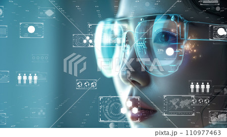 デジタルの世界で成功したビジネスリーダー、DX サイバーセキュリティ、インターネット安全。AI画像 デジタルの世界で成功したビジネスリーダー、DX サイバーセキュリティ、インターネット安全。AI画像 110977463