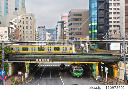 Nov 30 2023 Busy metropolitan skyline with iconic landmarks and urban transport. Nov 30 2023 Busy metropolitan skyline with iconic landmarks and urban transport. 110978601