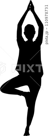 バランスをとる女性シルエット 110978731