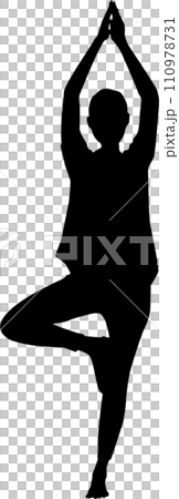 balancing woman silhouette 110978731