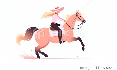 AIイラスト、走る馬 110978971