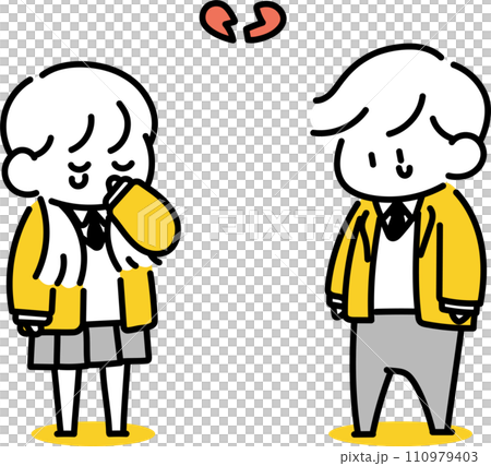 Shocked male and female students 110979403