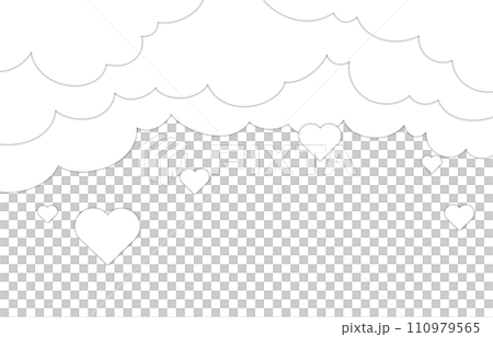 Heart Love paper cut Cloud white frame Valentine's Day and anniversary Heart Love paper cut Cloud white frame Valentine's Day and anniversary 110979565