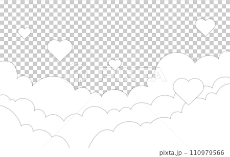 Heart Love paper cut Cloud white frame Valentine's Day and anniversary Heart Love paper cut Cloud white frame Valentine's Day and anniversary 110979566