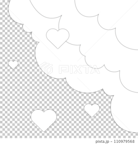 Heart Love paper cut Cloud white frame Valentine's Day and anniversary Heart Love paper cut Cloud white frame Valentine's Day and anniversary 110979568