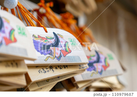 京都市右京区嵯峨小倉山田淵山町の御髪神社（髪の神様）　絵馬 110979687