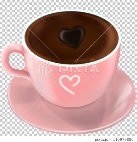 cup of coffee with hearts, black coffee 110979886