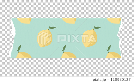 Washi tapes label digital planner minimal lemon pattern Scrapbooking border banners	 110980127