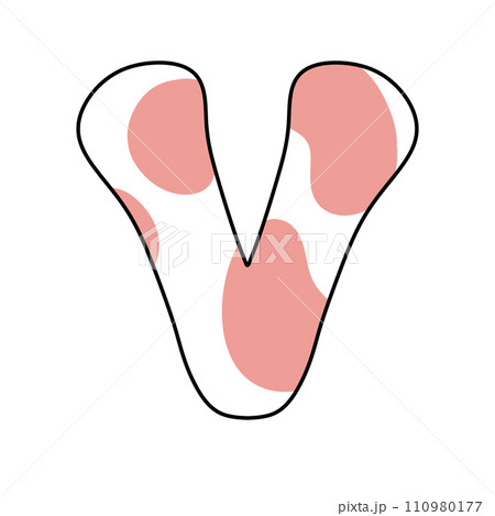 pink Cow skin alphabet letter animal farm  110980177