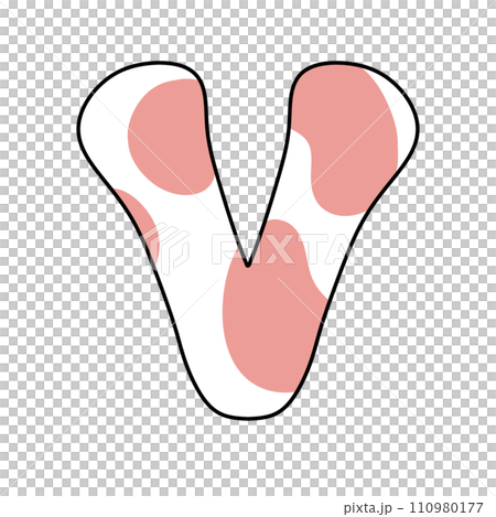 pink Cow skin alphabet letter animal farm  110980177