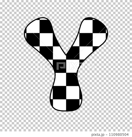 alphabet letter checkered typography y2k groovy retro  110980504